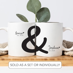 Couples Personalized Mug Set Gift Girlfriend and Boyfriend Couple Est Mugs Gift Valentines Couple Gift Mr And Mrs Mugs Anniversary Gift