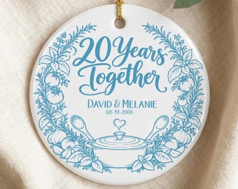 20th Anniversary Ornament Cooking Gift Personalised Couples Twenty Year Wedding Ornament Mr And Mrs Marriage Ornament Gift For Foodies