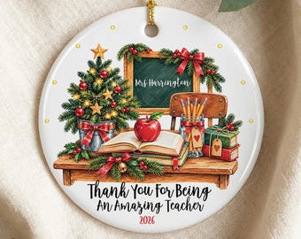 Personalised Teacher Christmas Tree Ornament Gift From Student Thank You Teacher Christmas Gift Custom End Of Year School Teacher Present