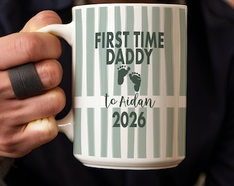 Personalised New Dad Gift From Wife Custom 1st Fathers Day Coffee Mug From Baby First Time Dad Gift First Time Daddy Gift Stripe Mug