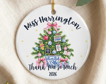 Personalised Teacher Christmas Ornament Gift From Student Thank You Teacher Christmas Gift Custom End Of Year Teacher Name Ornament