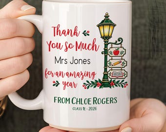 Personalised Teacher Christmas Mug Gift From Student Custom End Of Year Grade School Best Ever Teacher Appreciation Gift Male Teacher