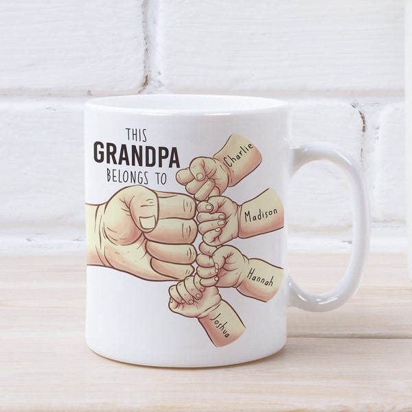 Personalisierte Opa-Kaffee-Tasse, personalisierbare Tasse, Ur-Opa-Becher, Vatertags-Becher, personalisierter Opa-Becher, individuelles Geschenk von Grandkids