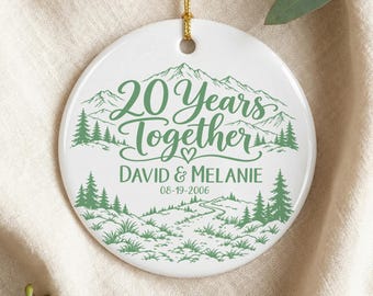 20th Anniversary Ornament Gift Hiking Camping Lovers Personalised Couples Twenty Year Wedding Ornament Mr And Mrs Marriage Ornament