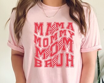 Mama Mommy Mom Bruh Shirt Mama Varsity Shirt Lightning Bolt Shirt Retro Mom Shirt Funny Mothers Day Shirt  Mommy To Bruh Shirt Bonus Mom