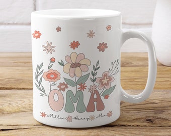 Personalised Oma Mug With Grandkids Names Custom Oma Mug Oma Gift New Oma Promoted To Oma Christmas Birthday Gifts For Oma Floral Name Mug