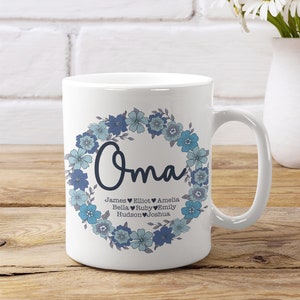 Personalised Oma Mug Custom Oma Gift Wildflower Customizable Mug Gift From Grandkids Promoted To Oma Mug Oma Gifts For Christmas Birthday