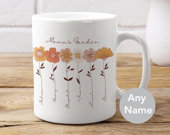 Custom Mama Mug Personalised Gift From Kids Grandmas Garden Floral Grandma Mug Nana Name Mug Gigi Mother's Day Coffee Mug Wildflower Mug