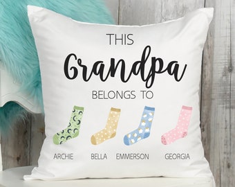 Personalised Grandpa Pillow, Custom Dad Pillow, Fathers Day Custom Name Pillow, Personalised Gift Grandpa Gift From Grandkids, Gift From Kid