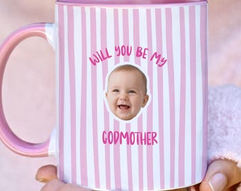Godmother Proposal Mug From Godchild Promoted To Godfather Godparent Gifts Baby Face Mug