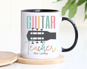 Guitar Teacher Customizable Mug Personalised Acoustic Guitar Teacher Mug Electric Guitar Bass Guitar Guitarist Gift Gift From Music Student