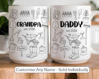 Personalised Gardening Mug New Dad First Fathers Day Gift From Baby Promoted To Grandpa Mug First Time Daddy Gift Gardening Dad Gift