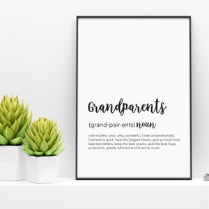 Grandparents Definition Printable, Gifts for Grandparents, Gifts From ...