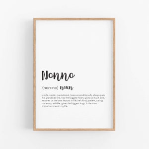Geschenke für Nonno, Nonno Definition Zeichen, Nonno Definition Printable, Nonno Sofort Download Print, Vatertag Weihnachten Geburtstagsgeschenk Nonno