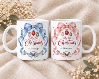 New Grandma & Grandpa First Christmas Mug Personalised New Grandparents Gift 1st Christmas as Grandparents Gift From Grandchild or Baby
