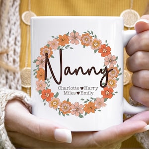Personalised Nanny Mug Custom Wildflower Mug Customizable Mug Nanny Gift From Grandkids Promoted To Nanny Mug Daisy Mug Nan Birthday Gift
