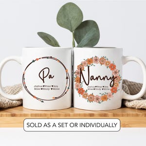 Personalised Grandparent Mug Set Custom Nanny Mug Pa Grandpa Customizable Mug Gift From Grandkids Grandparent Christmas Gift Grandkids Names
