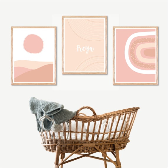Abstract Sunset Personalised Print, Natural Nursery, Abstract Art, NurseryArt, Kids Abstract Art, Neutral Nursery Art, Natural Nursery Art