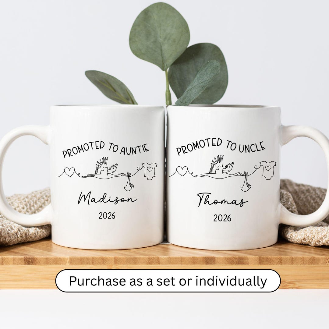 Custom Pregnancy Reveal Mug for New Auntie and Uncle Pregnancy ...