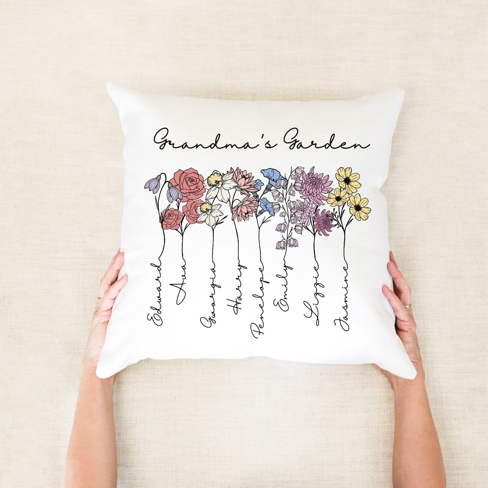 Custom Grandma's Pillow Grandma's Garden Pillow Etsy Australia