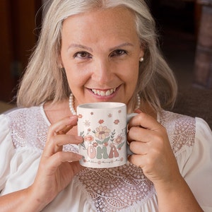 Personalised Oma Mug With Grandkids Names Custom Oma Mug Oma Gift New Oma Promoted To Oma Christmas Birthday Gifts For Oma Floral Name Mug image 2