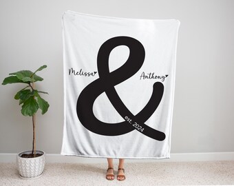 Personalized Couples Blanket Anniversary Blanket Girlfriend Customizable Blanket Boyfriend Cuddle Blanket Engagement Blanket Mr And Mrs Gift