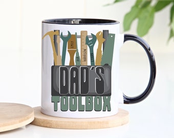 Personalised Dad Coffee Mug Custom Daddy Mug Toolbox Handyman Bonus Dad Mug Fathers Day Gift From Kids Names Mug Craftsman Carpenter Builder