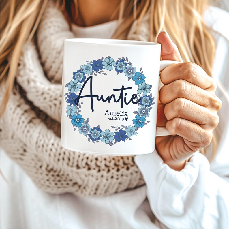 Custom Pregnancy Reveal Mug for New Auntie and Uncle Pregnancy ...