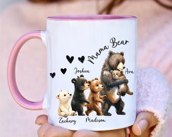 Mama Bear Mug With Kids Names Custom Mama Mug Mother's Day Gift Personalised Momma Bear Mug Mama Bear Baby Bear Unique Gift for Mom Birthday