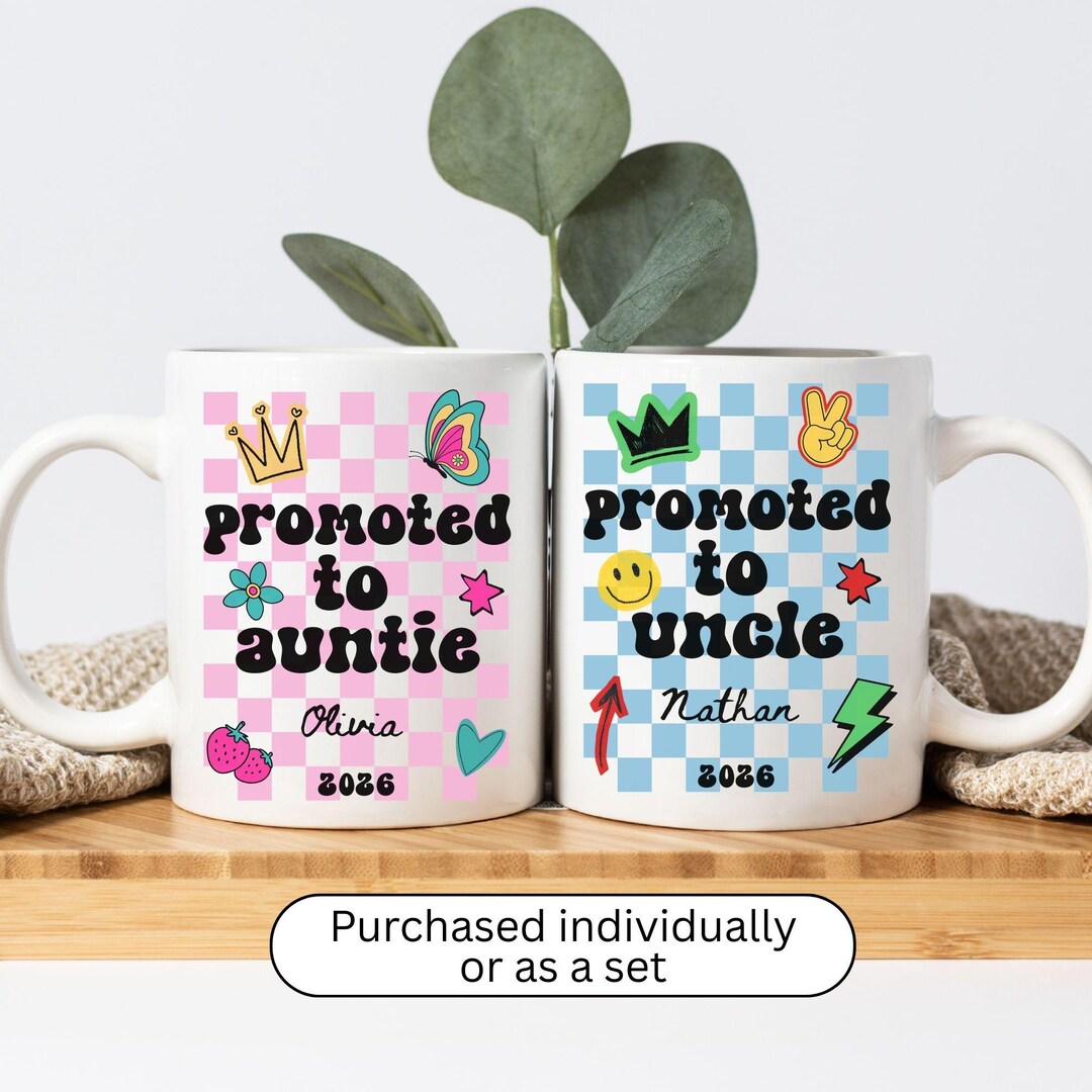 Custom Pregnancy Reveal Mug for New Auntie and Uncle Pregnancy ...