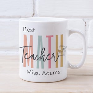 Personalised Math Teacher Mug Custom Name Math Teacher Gift Math Lover Gift Best Teacher Ever Thank You Teacher From Student Christmas Gift