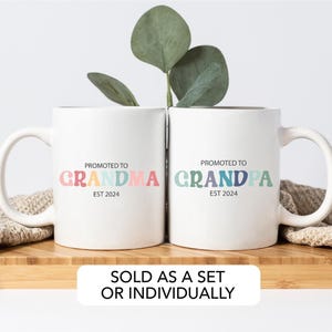 Pregnancy Announcement Grandparent Mug Set Custom Name Grandparent Mug Set Grandma Mug Grandpa Personalised Gift for New Grandma Grandpa Mug