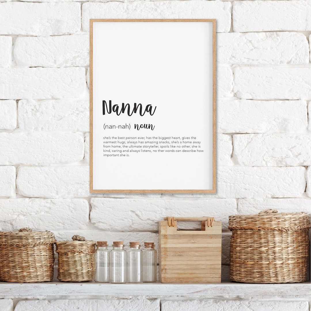 Gifts for Nanna Nanna Definition Sign Nanna Definition Etsy