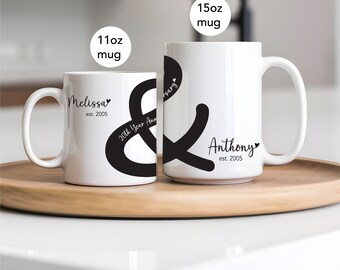 Taza De 20 Aniversario Personalizada 'Señora Y Señor' | Regalo Caja De Dinero Y Amor