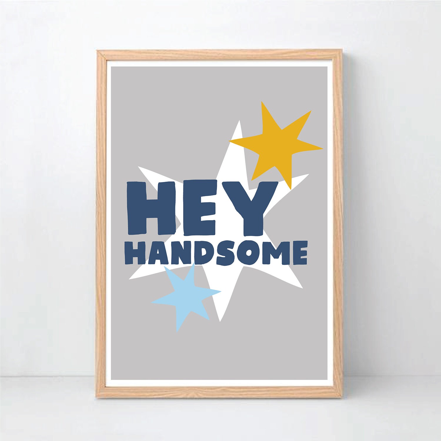 Hey Handsome Hey Handsome Sign Kids Word Art Boys Wall Art Etsy