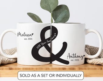 20th Year Wedding Anniversary Gift Couples Twenty Year Anniversary Personalised Mug Set Gift Mr And Mrs Mugs Anniversary China Anniversary