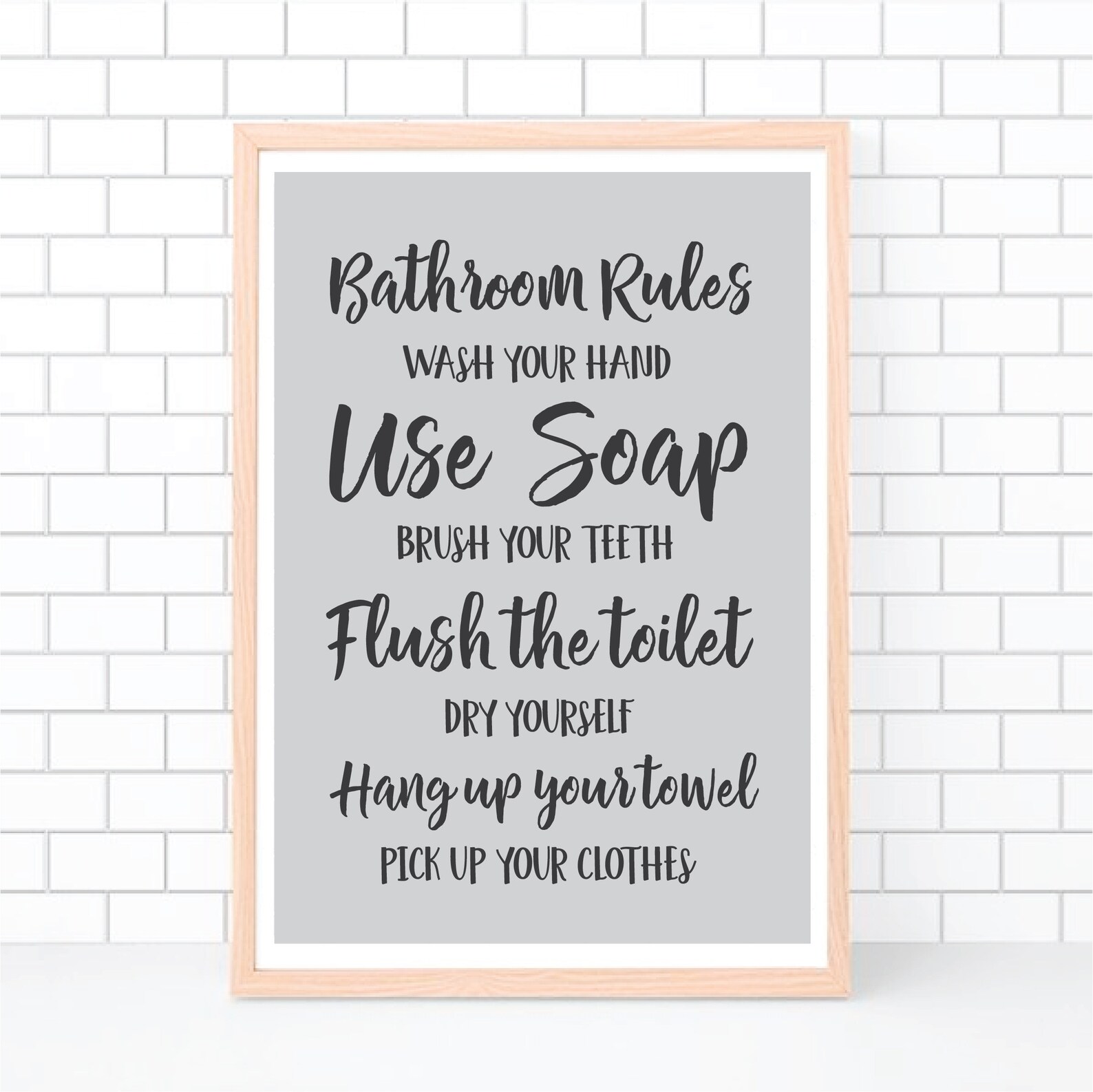 Bathroom Rules Print Custom Colour Print Printable Art Etsy