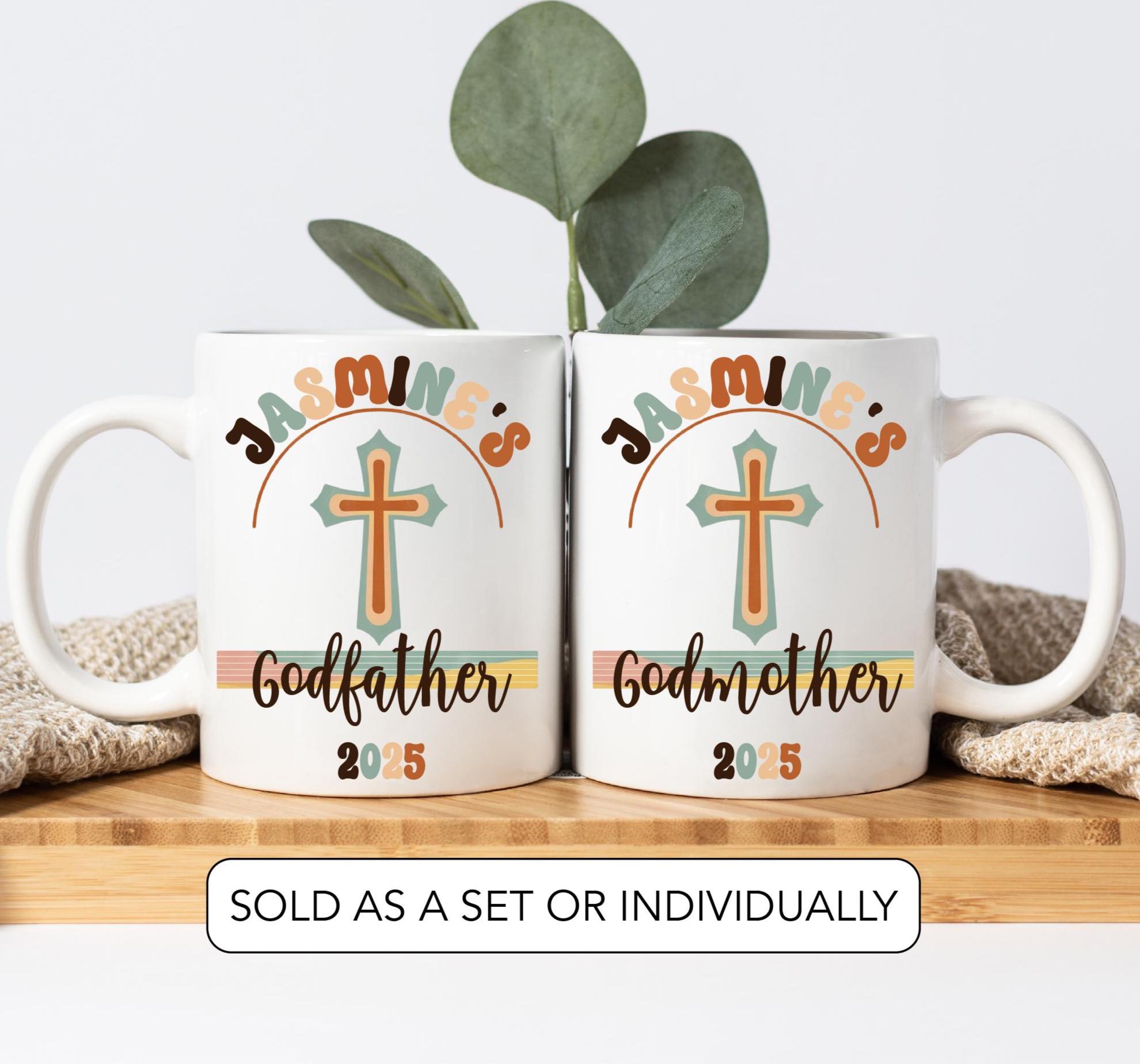Custom Godparents Mug Godparent Proposal Gift From Godchild Godfather Gift Godmother Gift Personalised Retro Godparent Gift Baptism Keepsake