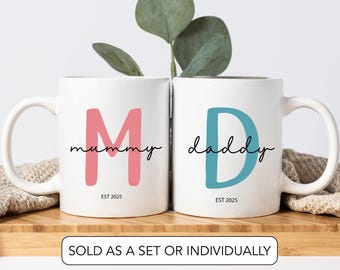 Custom New Mummy and Daddy Est Mug Set New Dad Gift New Mum Gift Mum To Be Baby Shower New Baby Gift New Parents Gift Best Friend Gift