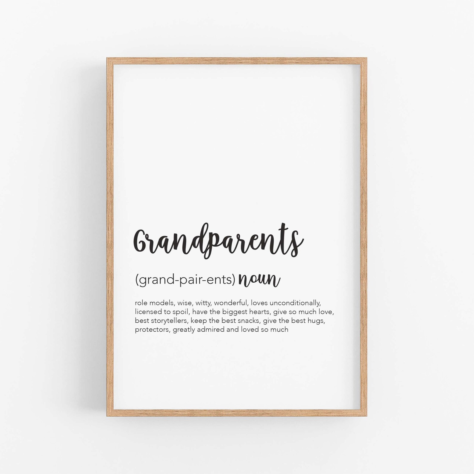 Grandparents Definition Printable Gifts for Grandparents | Etsy