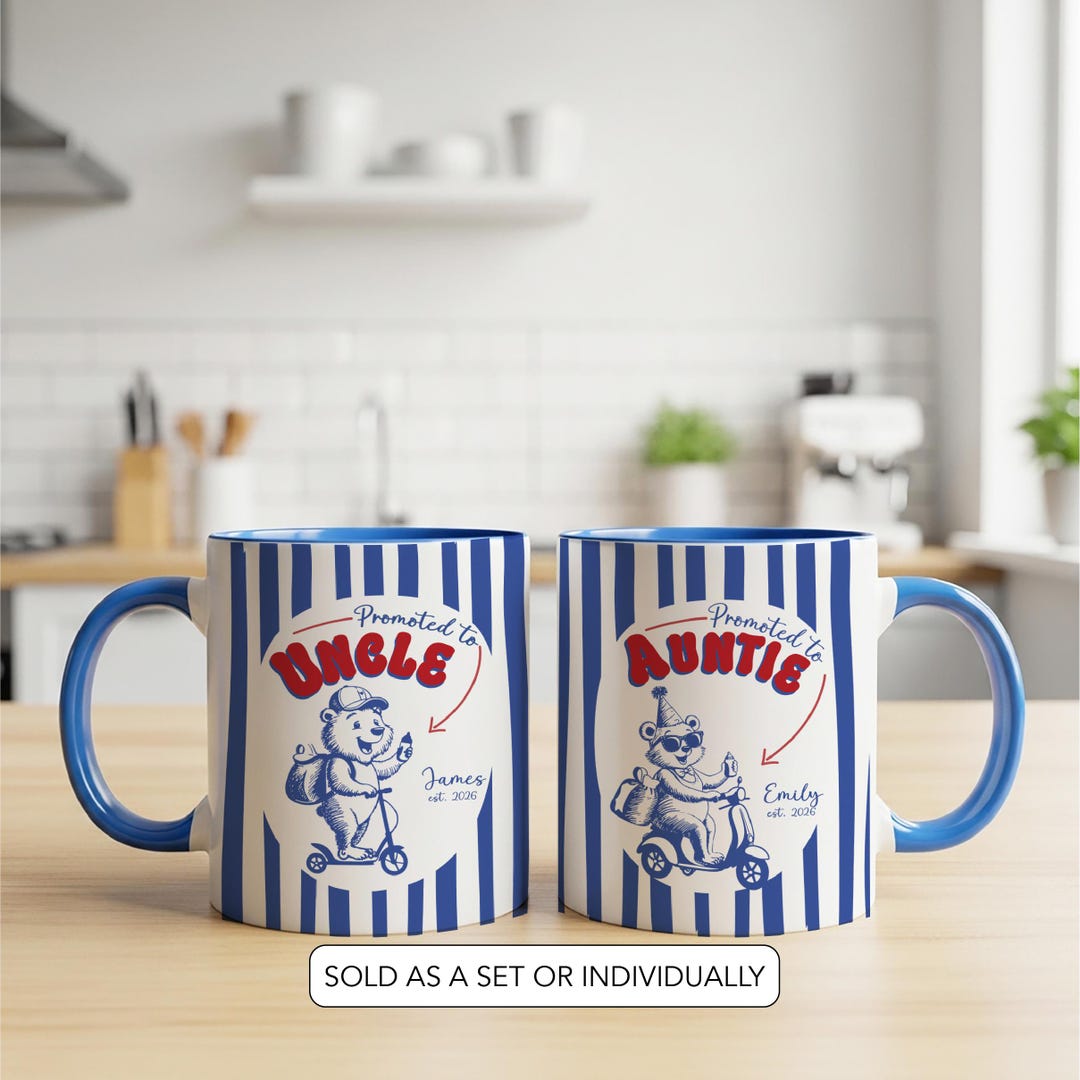 Custom Pregnancy Reveal Mug for New Auntie and Uncle Pregnancy ...