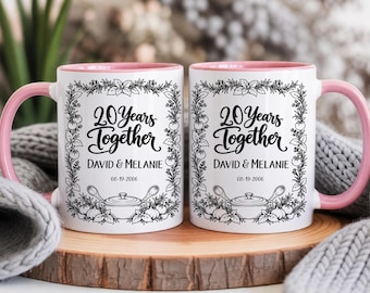 20th Anniversary Gift Couples 20th Year Wedding Anniversary Cooking Gifts Personalised Mug Set Gift For Parents Mugs Foodie Gifts
