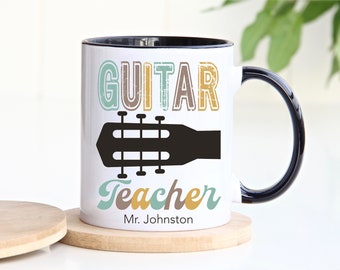 Guitar Teacher Customizable Mug Personalised Acoustic Guitar Teacher Mug Electric Guitar Bass Guitar Guitarist Gift Gift From Music Student