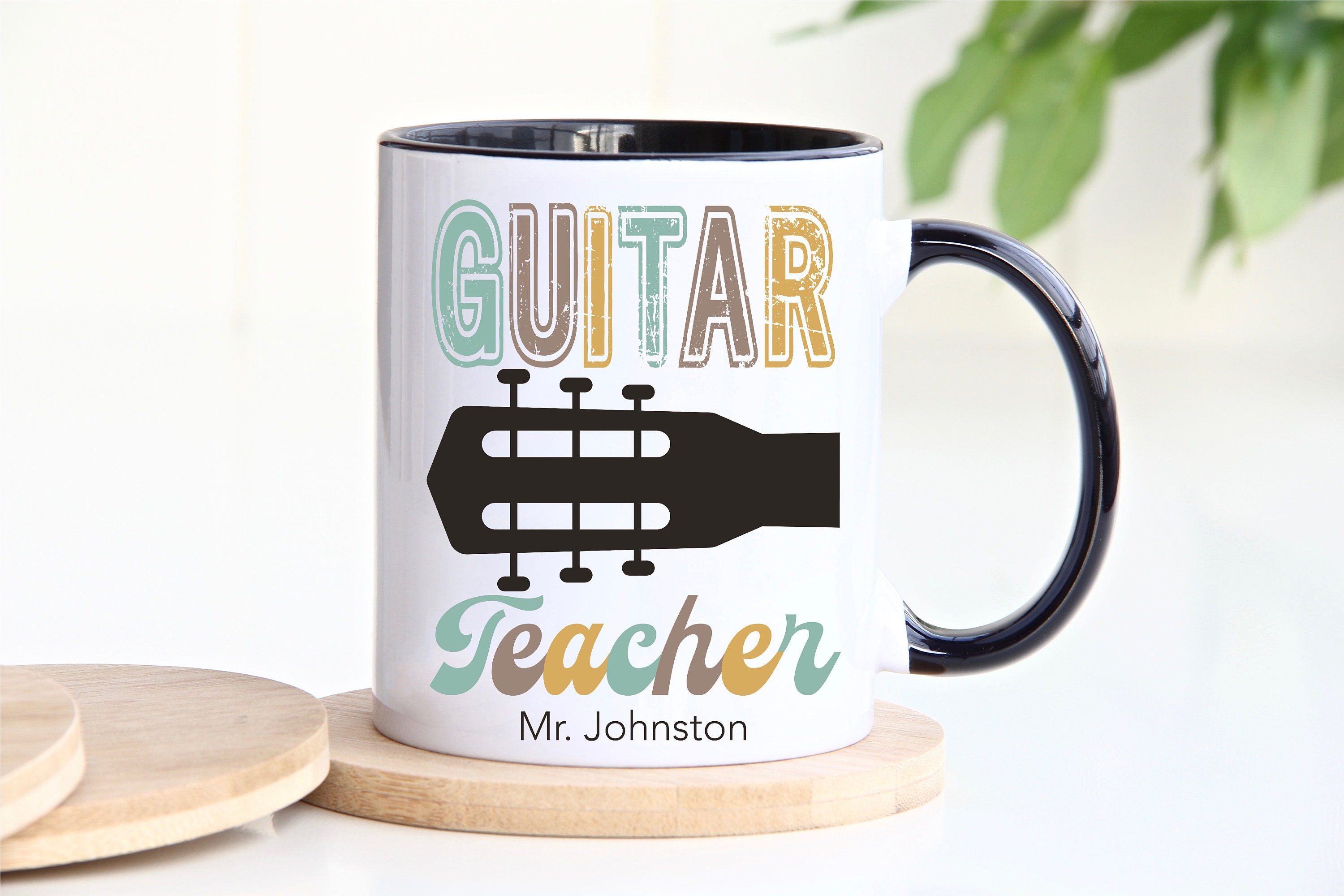Guitar Teacher Customizable Mug Personalised Acoustic Guitar