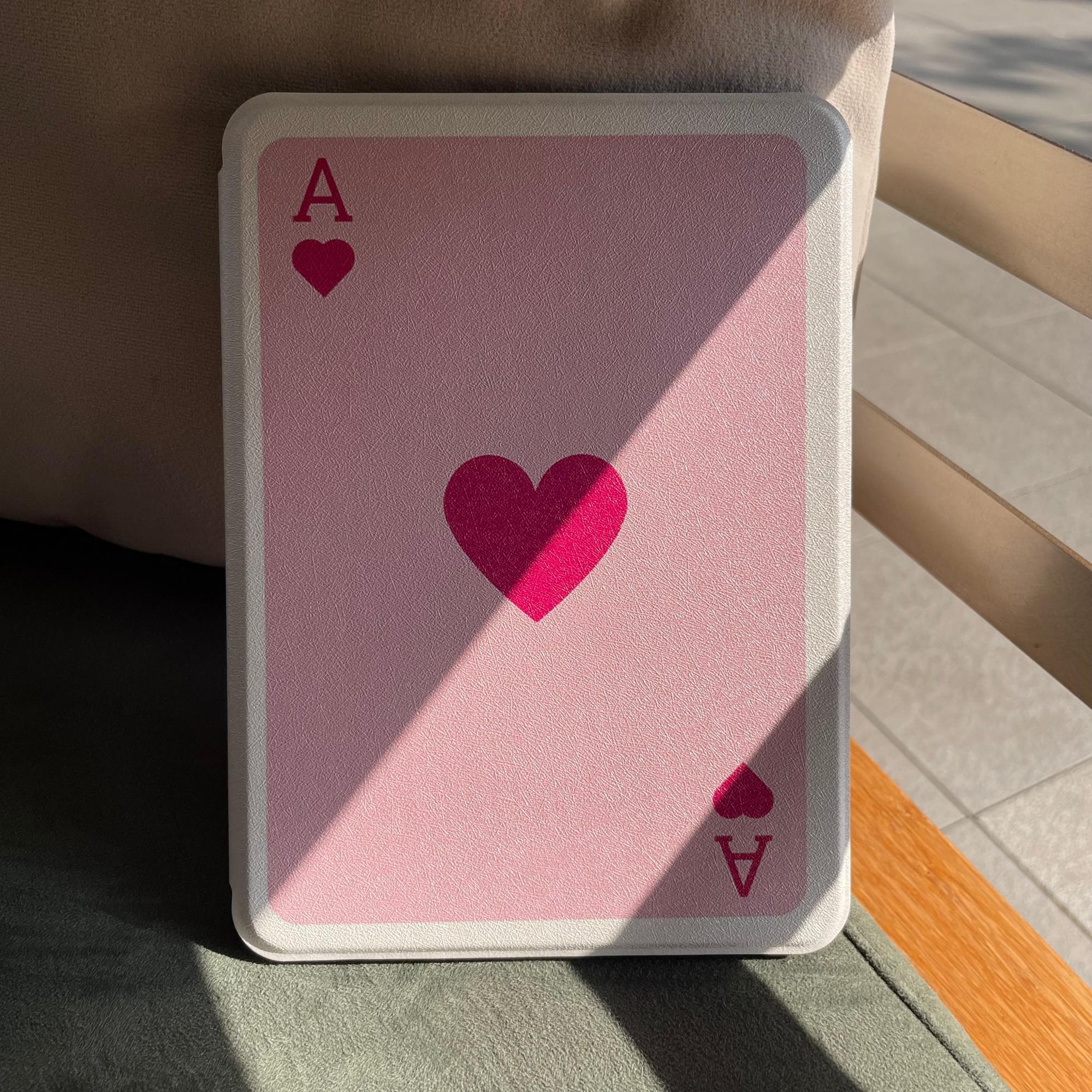 Cute Pink Ace of Hearts Kindle Case, Protective Cover for Kindle E-Reader, Stylish & Durable Kobo Clara/Libra Accessory for Book Lovers