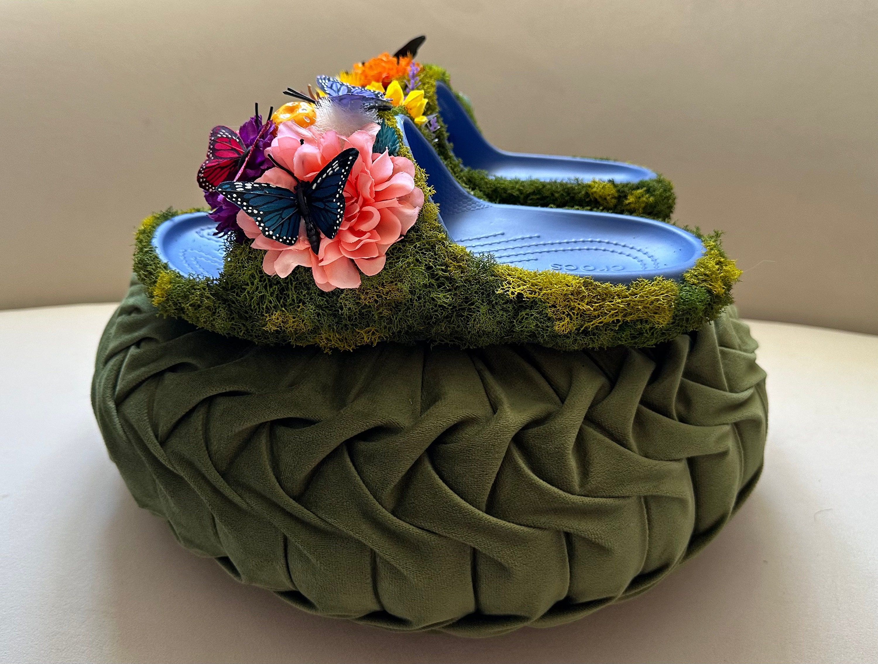 Custom Garden-inspired Crocs (moss Croc Slides) - Etsy