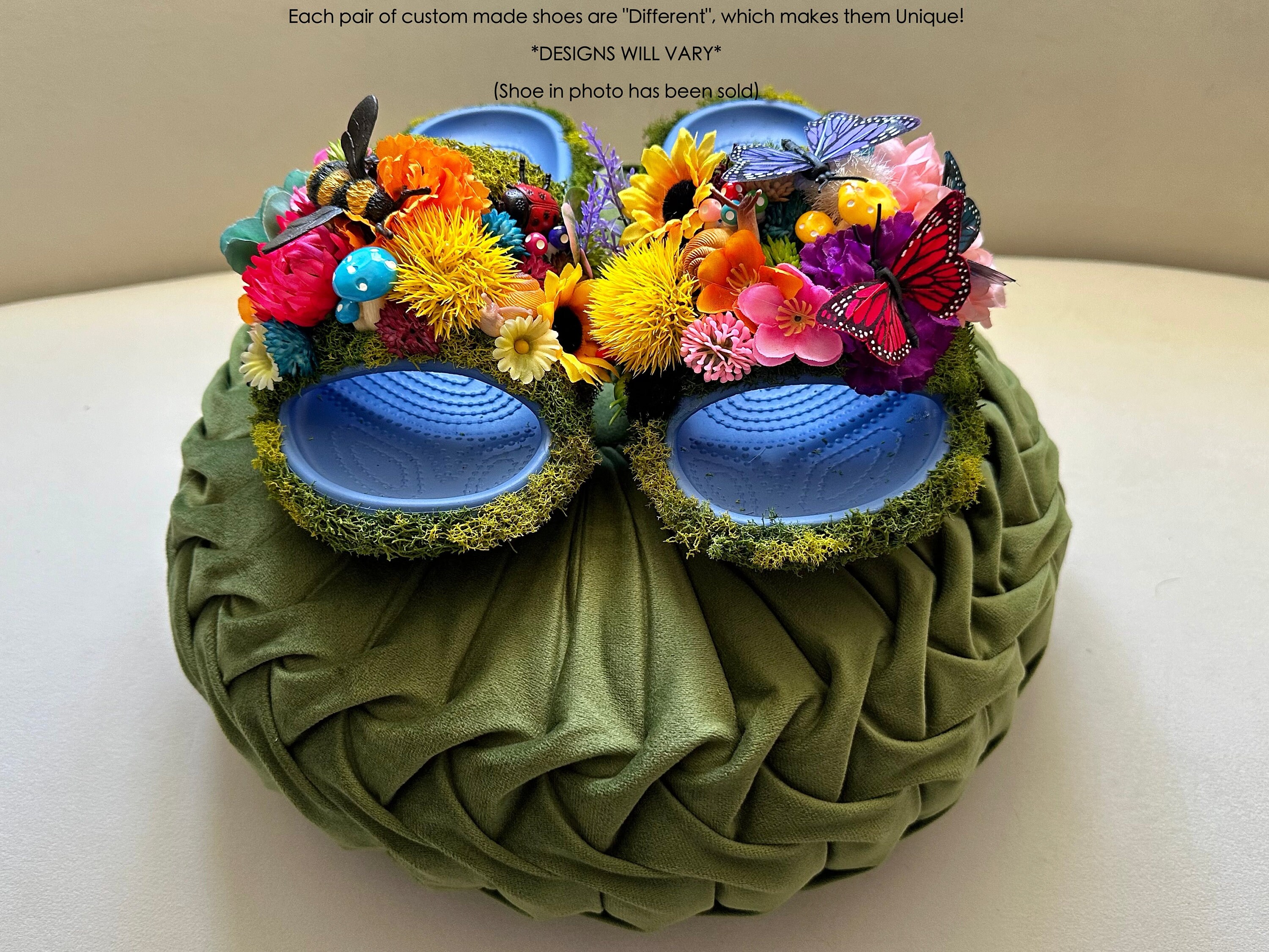 Custom Garden-inspired Crocs (moss Croc Slides) - Etsy
