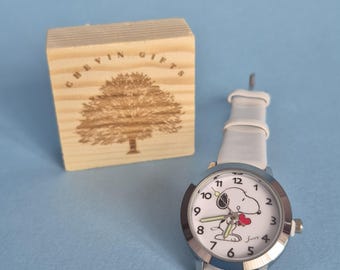 Snoopy Heart-horloge in wit