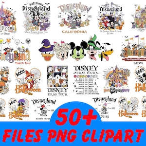 50+ Di.sney Halloween Png Bundle, Mouse And Friends Halloween, Trendy Halloween, Spooky Season Png, Halloween Party, Trick or Treat