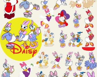 Daisy duck watercolor background, Daisy duck png clipart, mickey